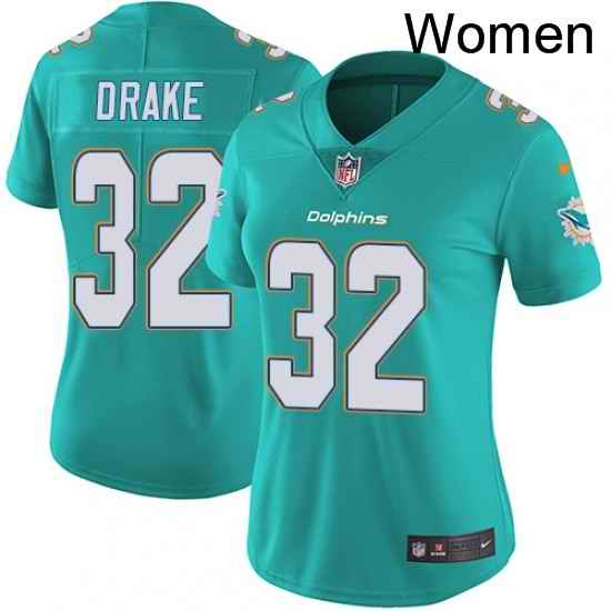 Womens Nike Miami Dolphins 32 Kenyan Drake Elite Aqua Green Team Color NFL Jersey